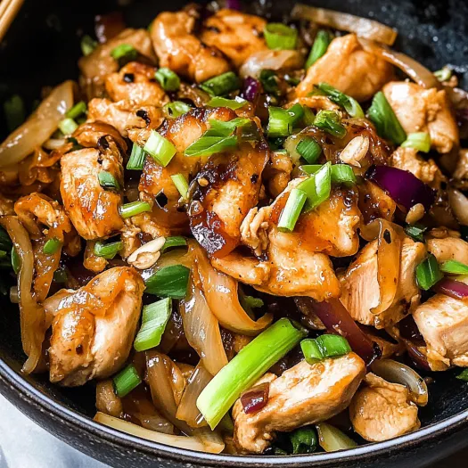 A bowl of Moo Shu Chicken.