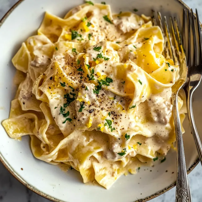 A plate of pasta with a fork on it.