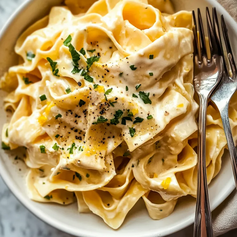A bowl of pasta with a fork and spoon on the side.