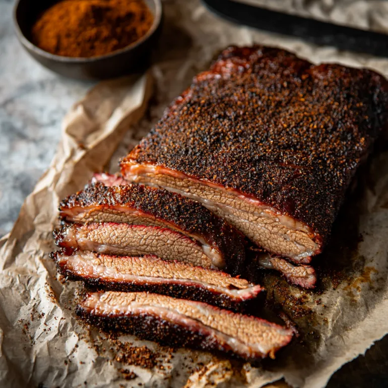 A pile of BBQ dry rub ribs.