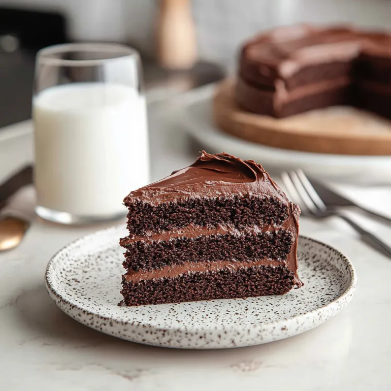 A slice of Matilda's Chocolate Cake.