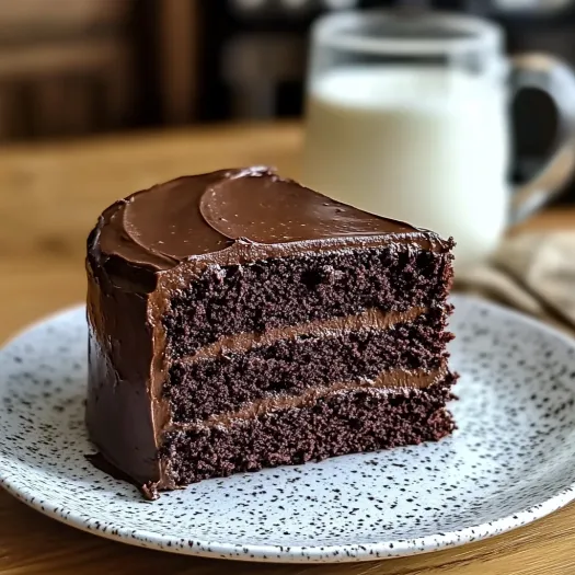 A slice of Matilda's Chocolate Cake.