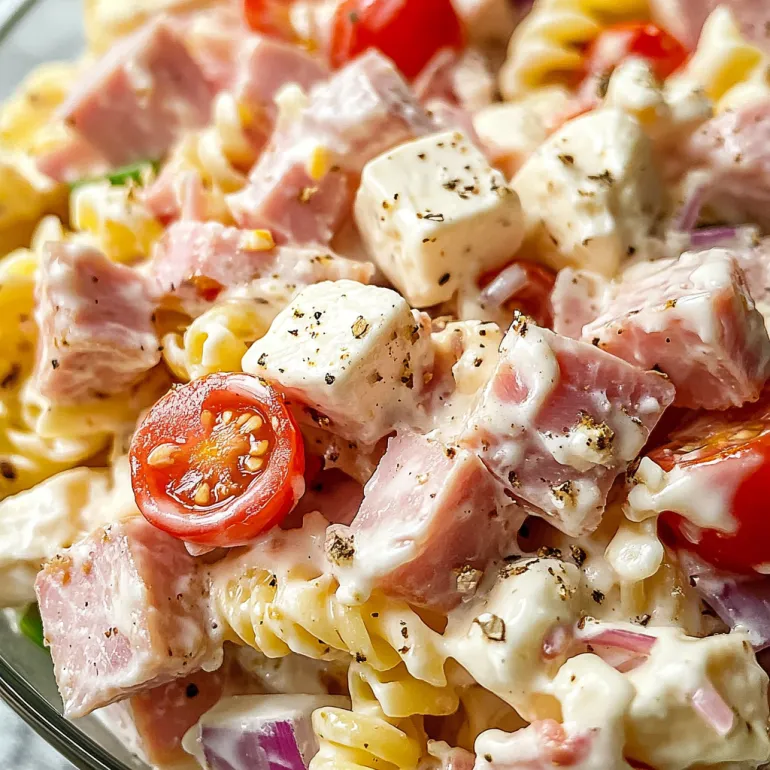 A close up of a salad with tomatoes, onions, and chicken.