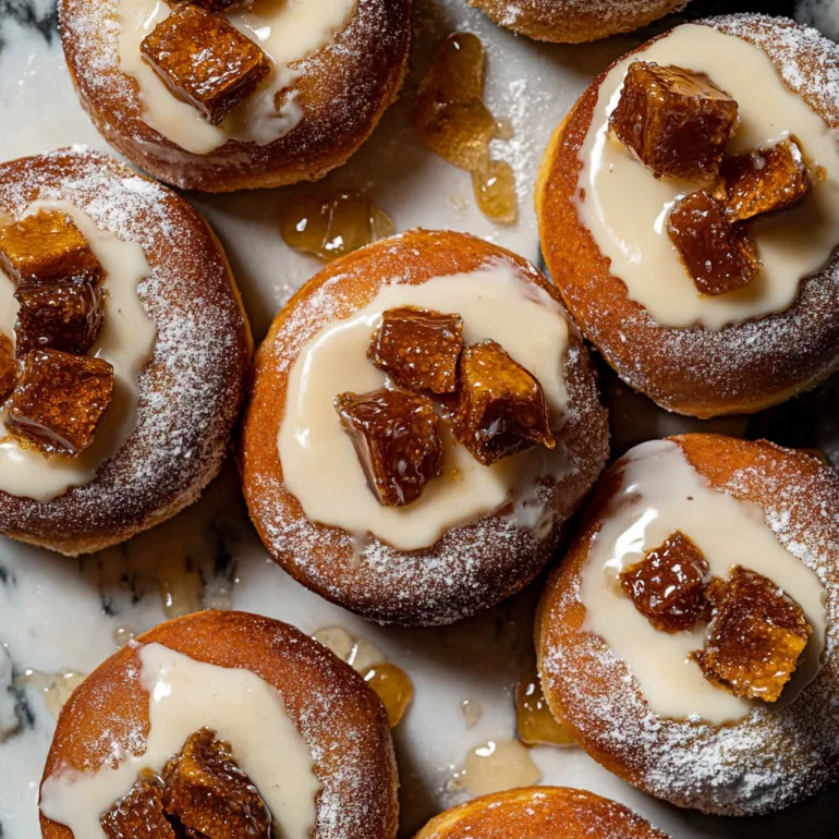 Burnt honey brioche donuts.