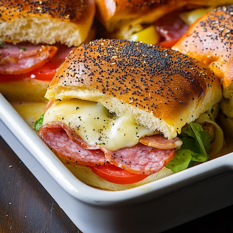 A plate of hot Italian sub sliders.