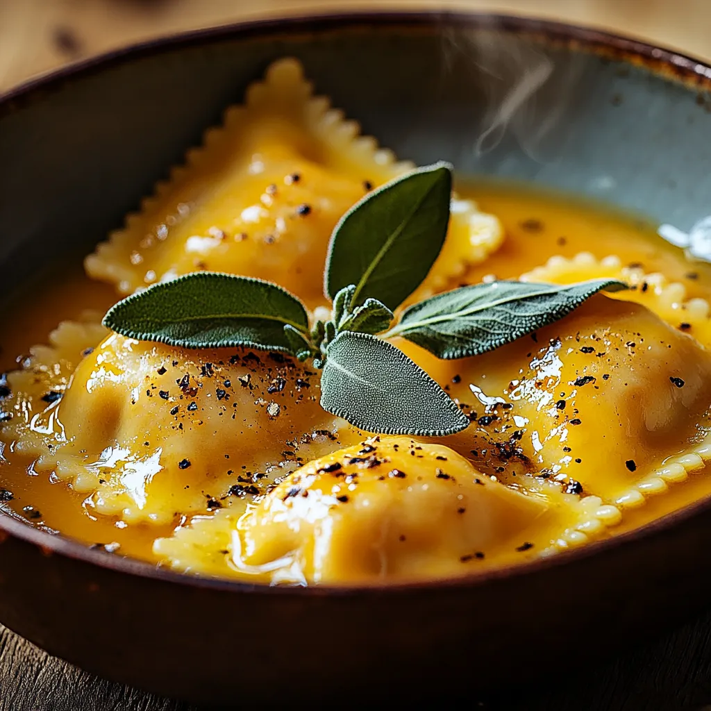 A bowl of pasta with a green leaf on top.