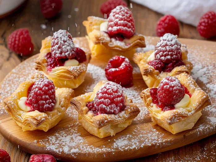 A plate of raspberry cream cheese bites.