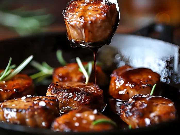 Balsamic Roasted Pork Skillet Nuggets.