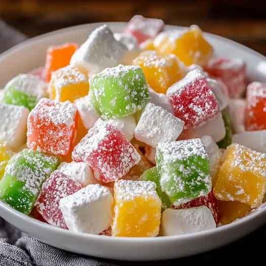 A bowl of fruit fluff salad.