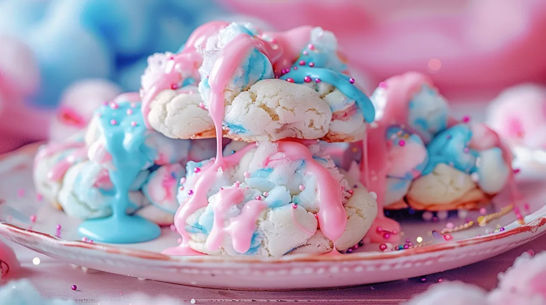 A plate of cotton candy cookies.