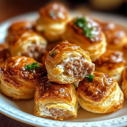 A plate of sausage and cream cheese bites.