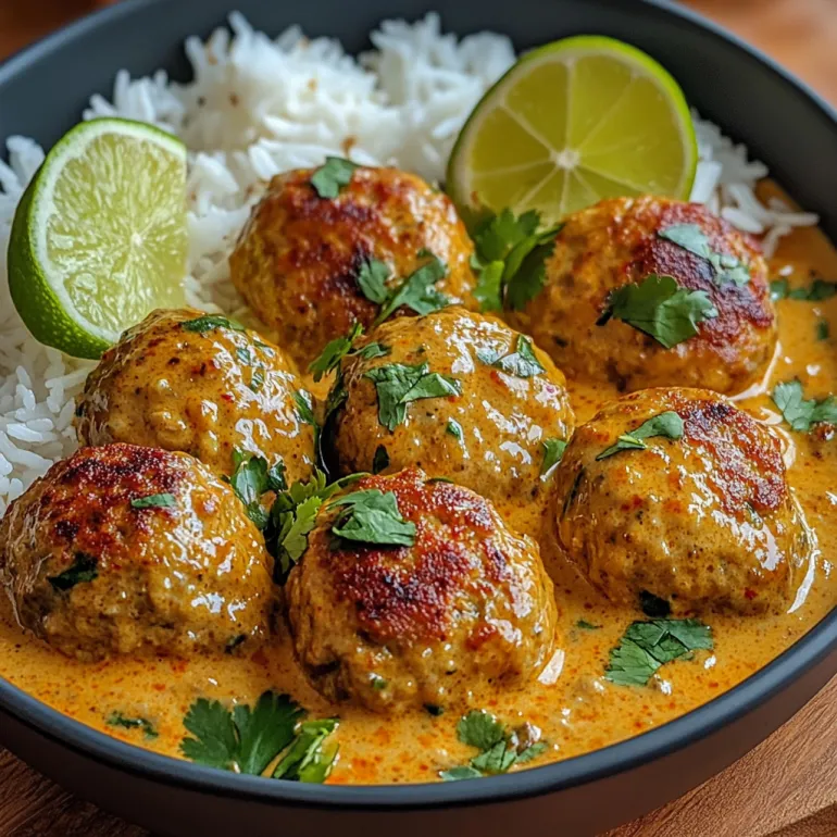 A bowl of meatballs in a creamy sauce.
