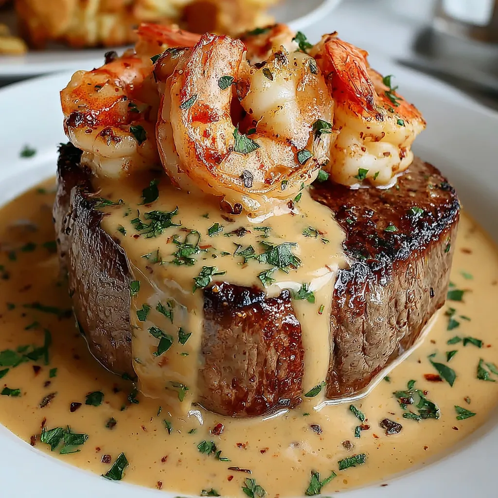 A plate of food with shrimp and lobster on top.