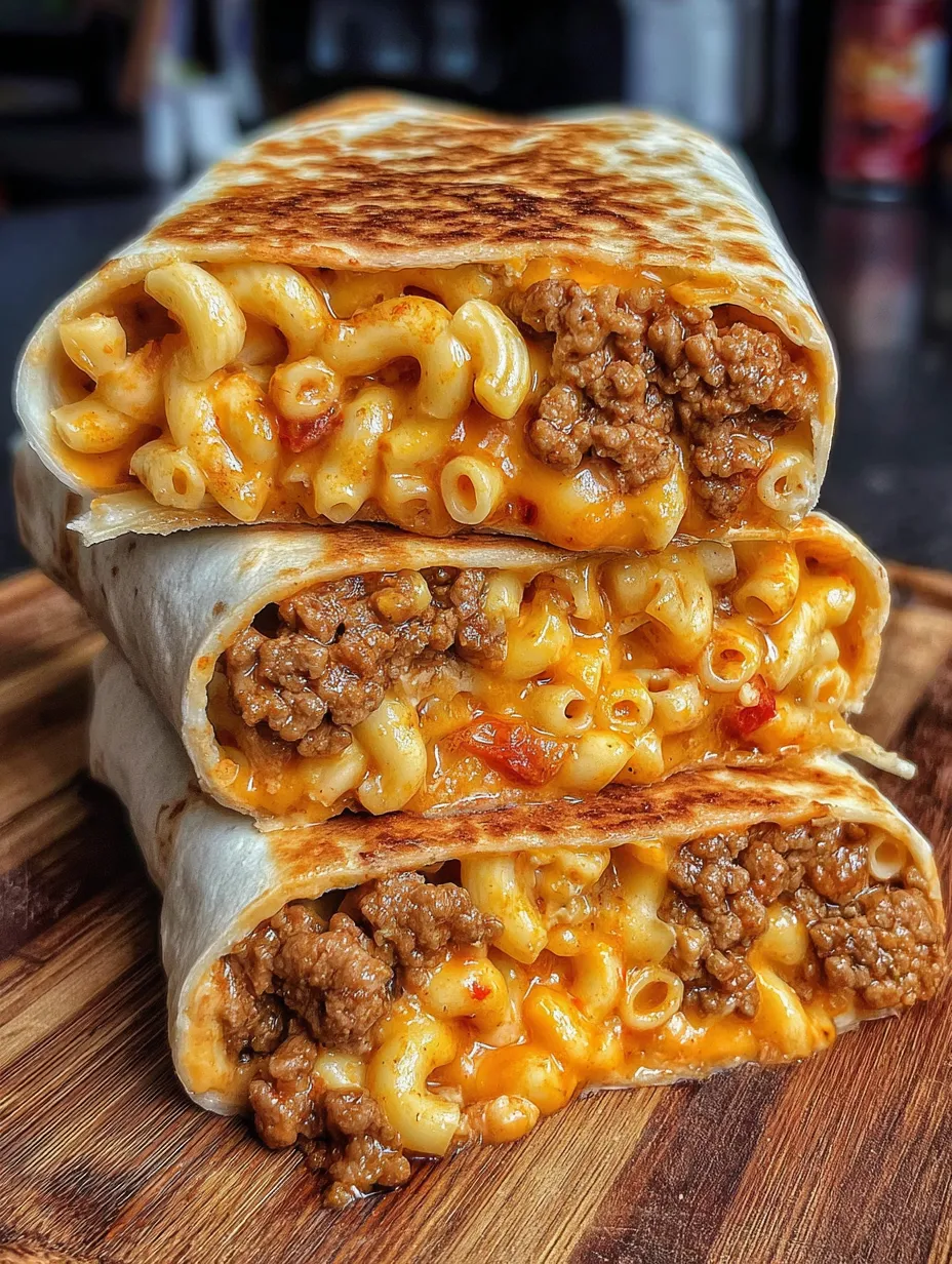A sloppy joe mac cheese wrap.