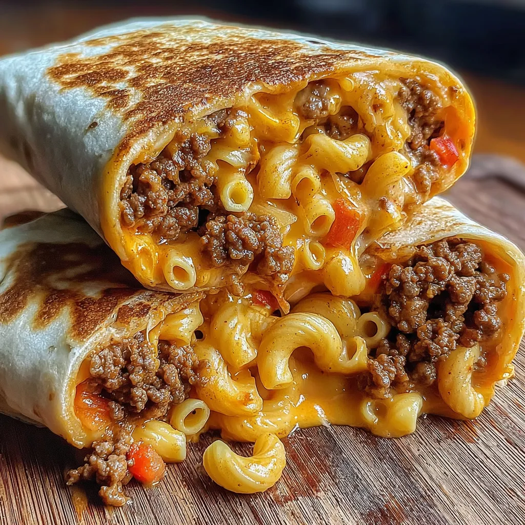 A sloppy joe mac cheese wrap.