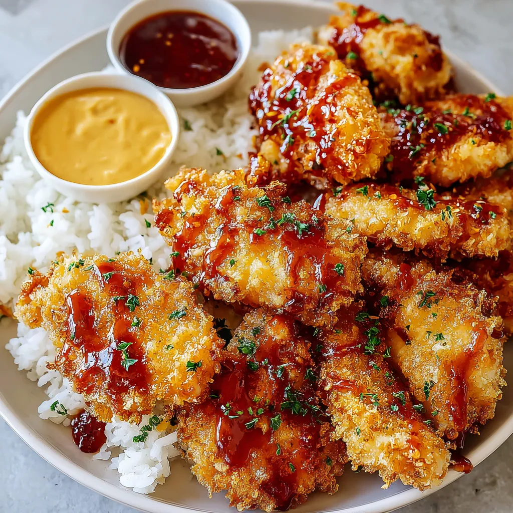 A plate of crispy juicy bang bang chicken.