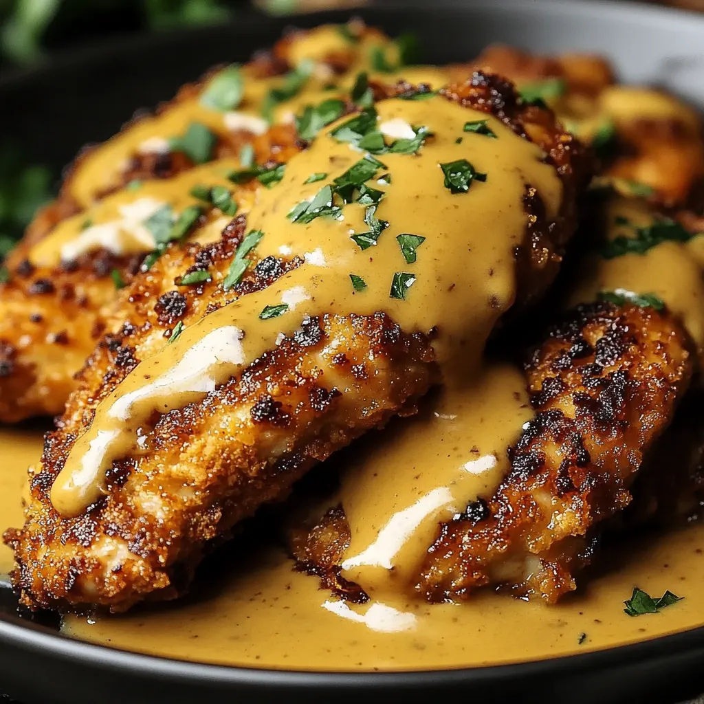 A plate of chicken with sauce on it.