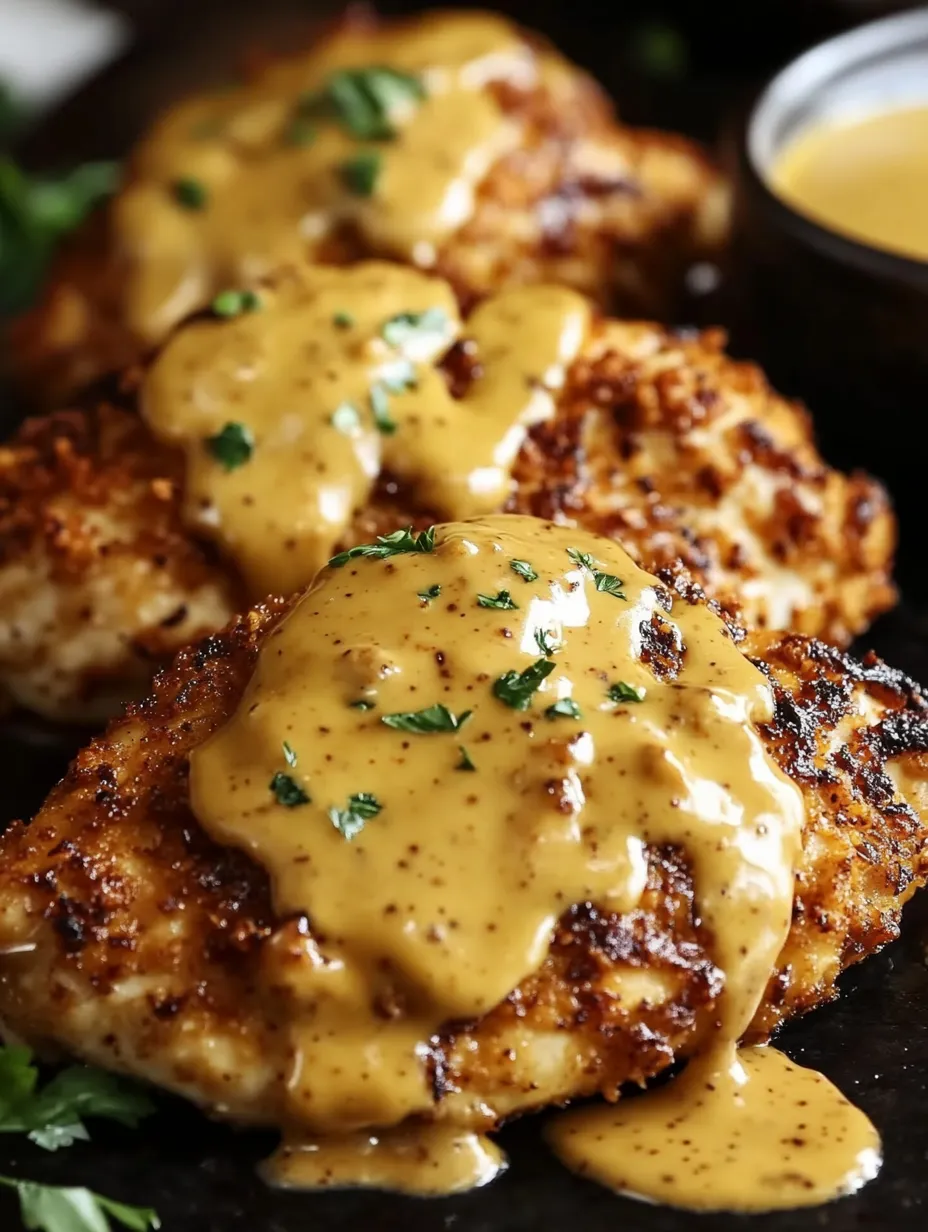 A plate of chicken with sauce on it.