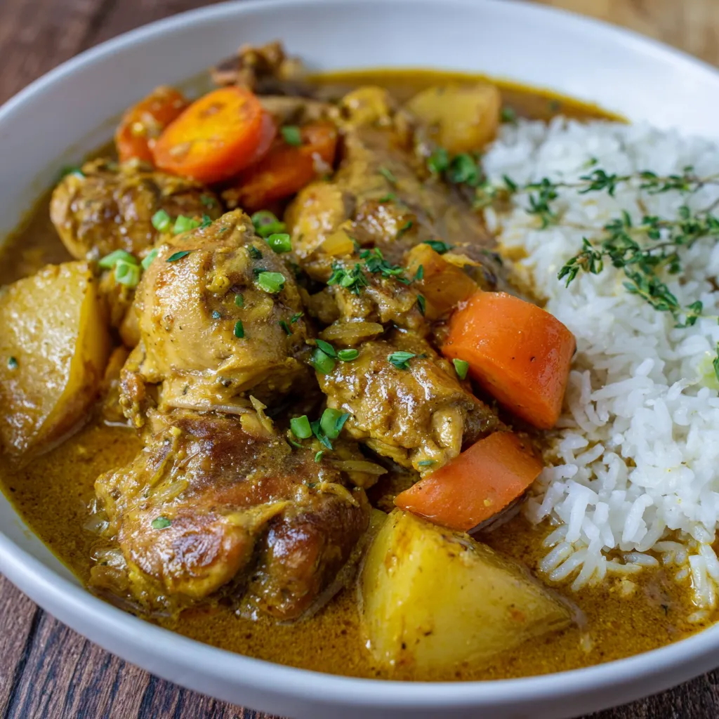 A bowl of food with rice and meat.
