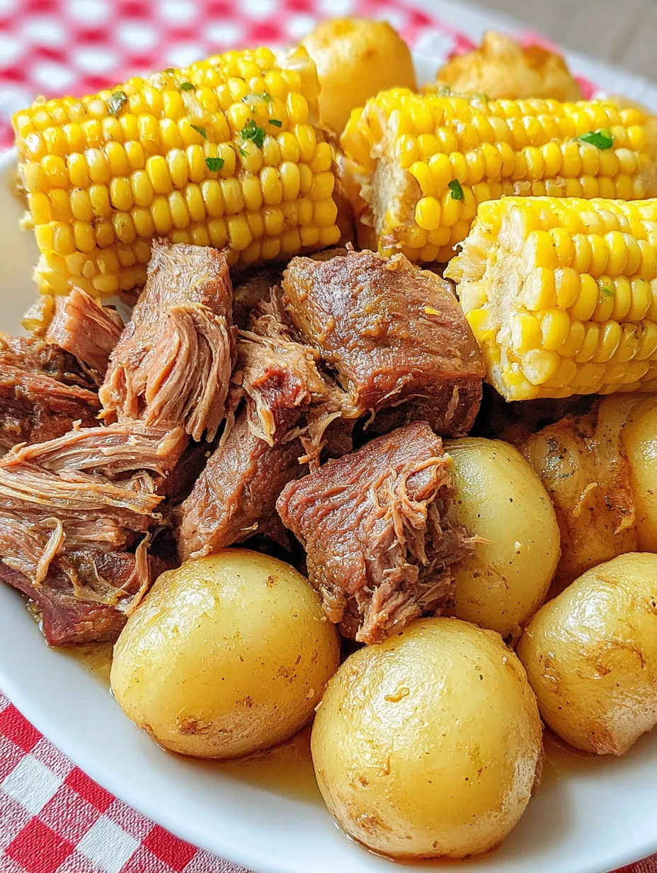 A plate of food with meat and corn.