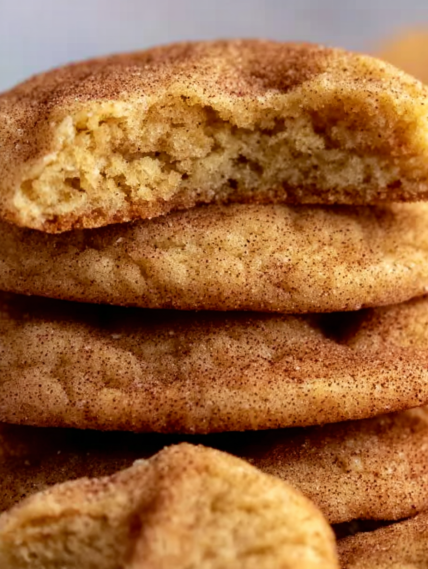 A stack of cookies with a brown sugar topping.