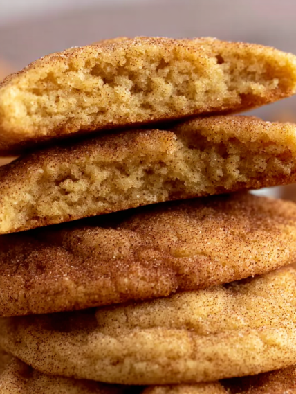 A stack of cookies with a brown sugar coating.