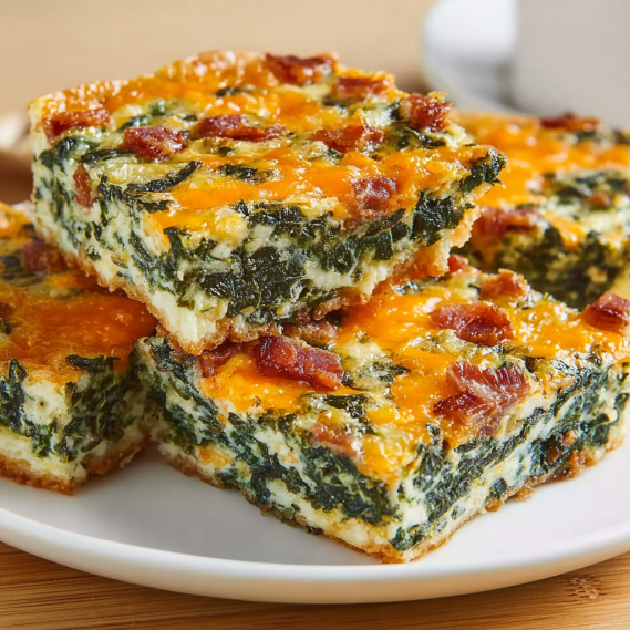A plate of food with bacon and cheese.