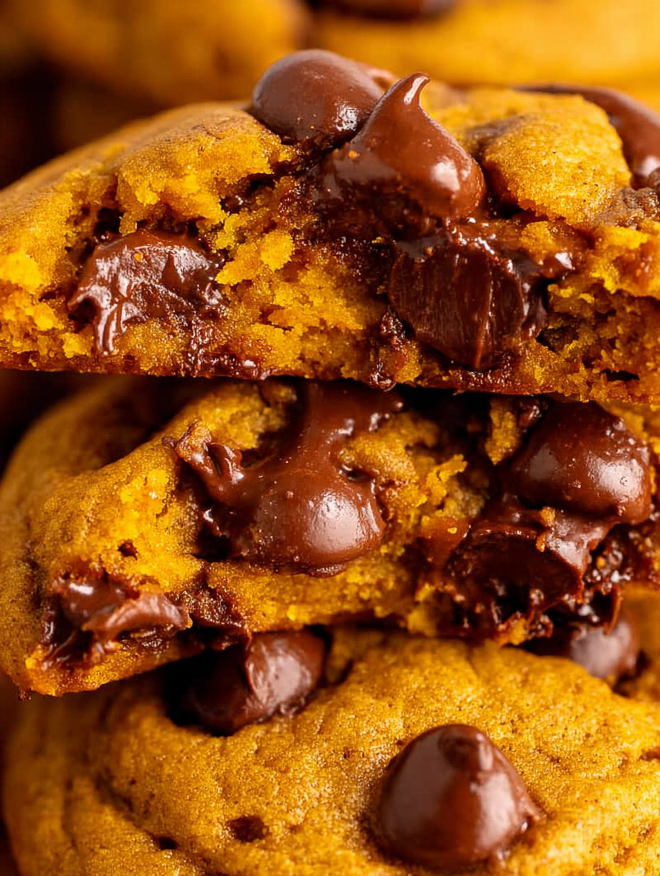 Chocolate chip cookies with chocolate drizzle.