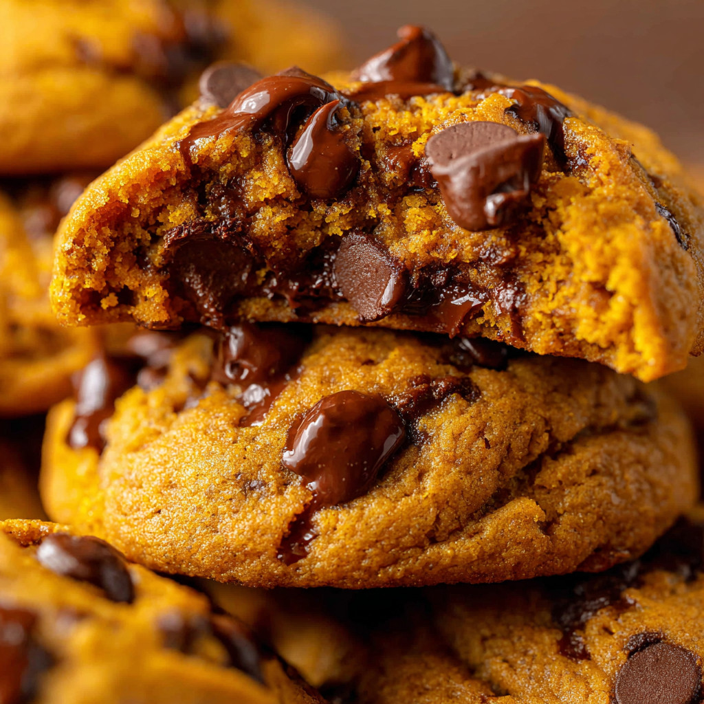 Chocolate chip cookies with chocolate drizzle.