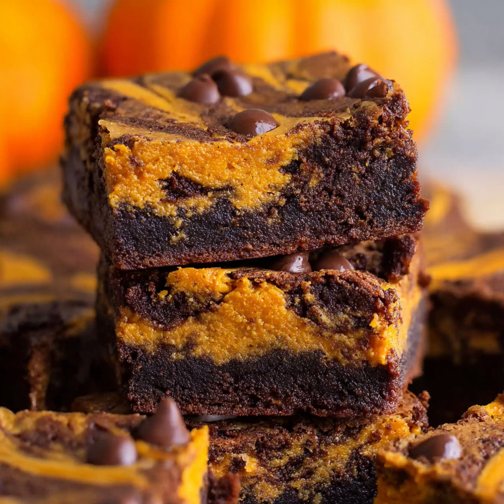 Chocolate cake with chocolate chips and pumpkin.