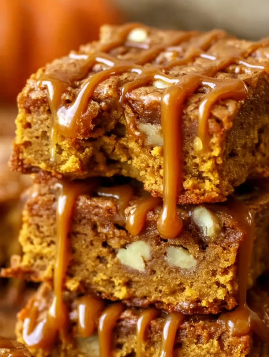 A stack of caramel-covered bars.