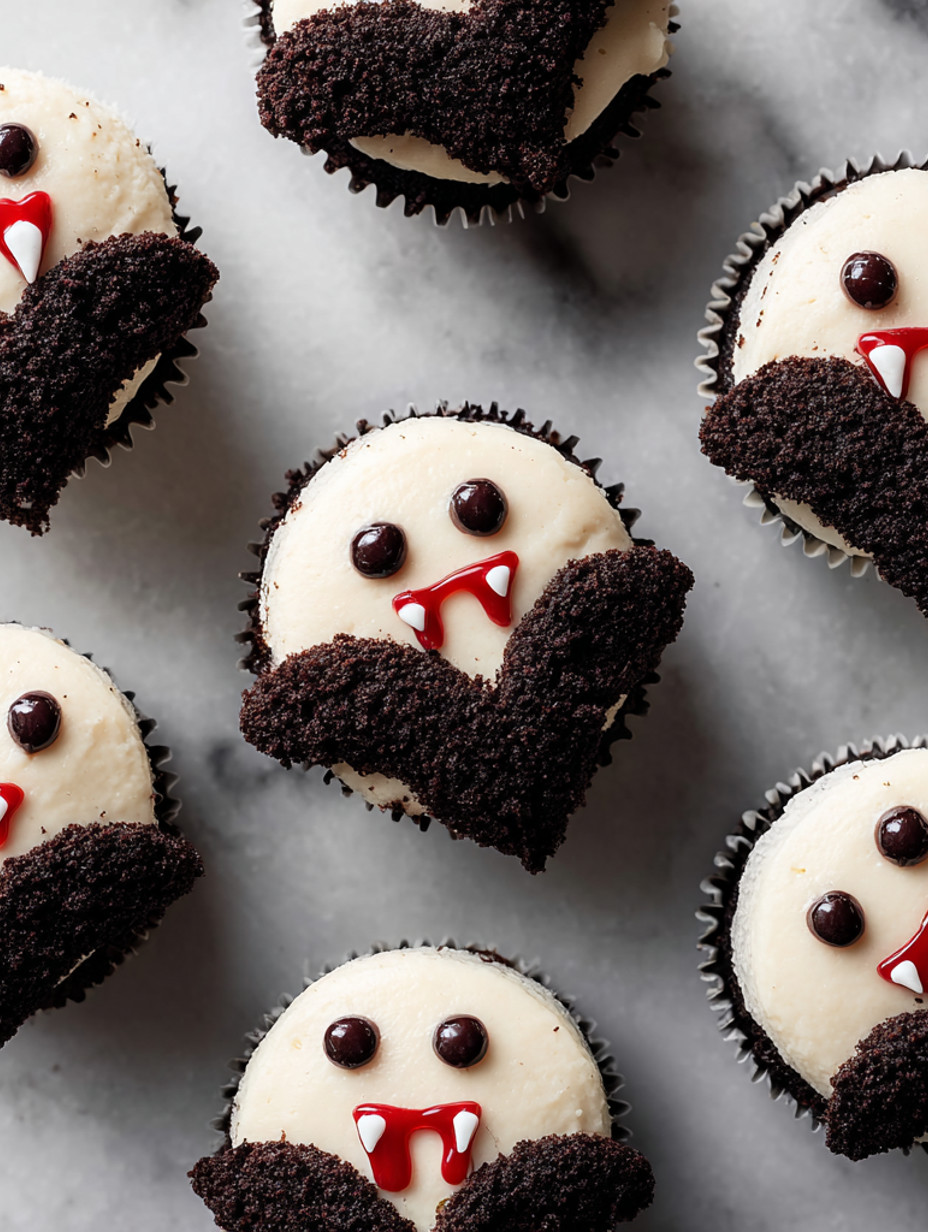 Cupcakes with frosting and chocolate sprinkles.