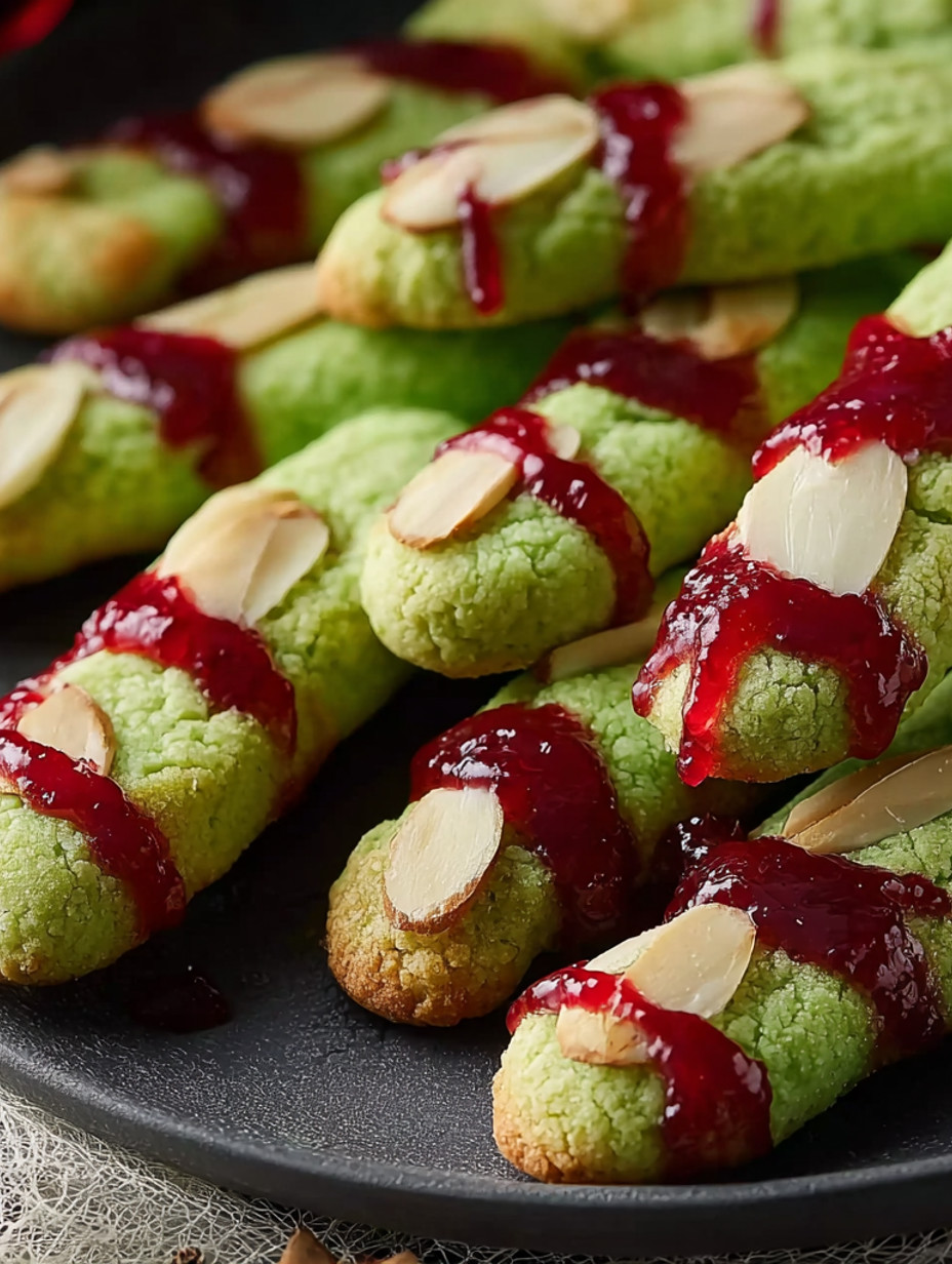 A plate of cookies with red sauce on them.