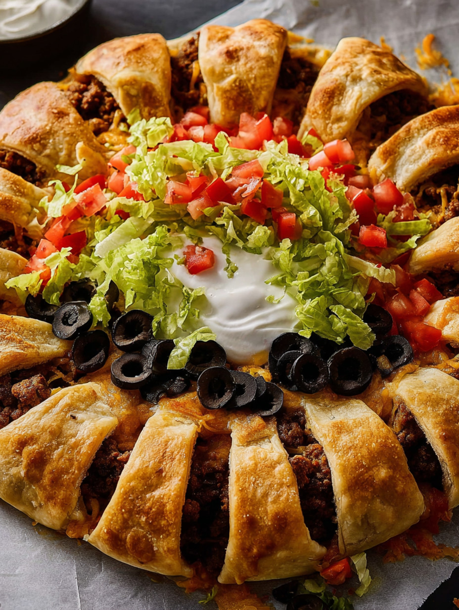 A pizza with lettuce, tomatoes, and olives.