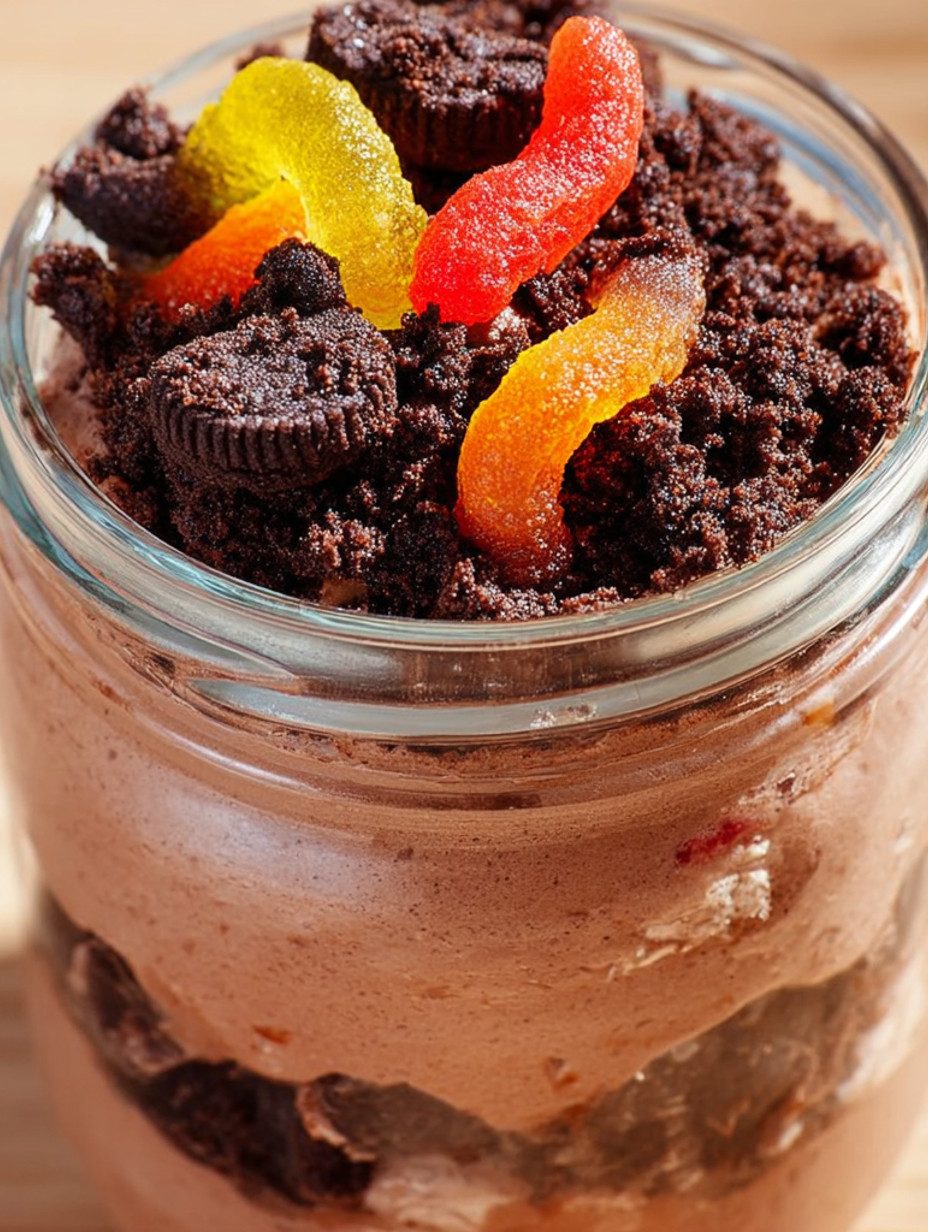 A dessert with a candy on top.