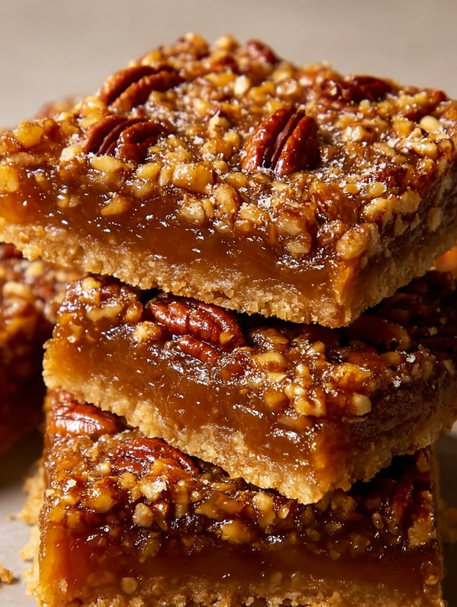 A stack of pecan bars.
