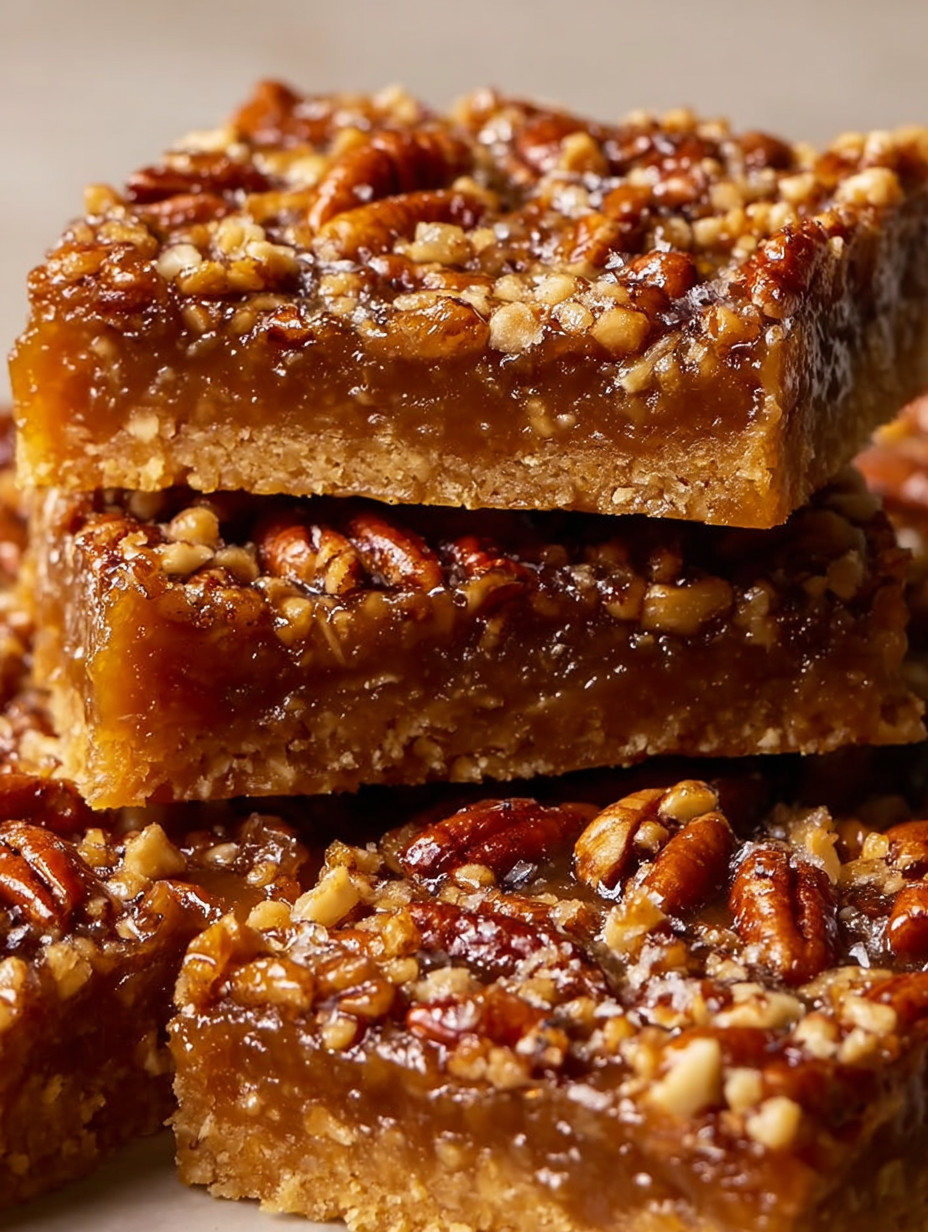 A stack of pecan bars.