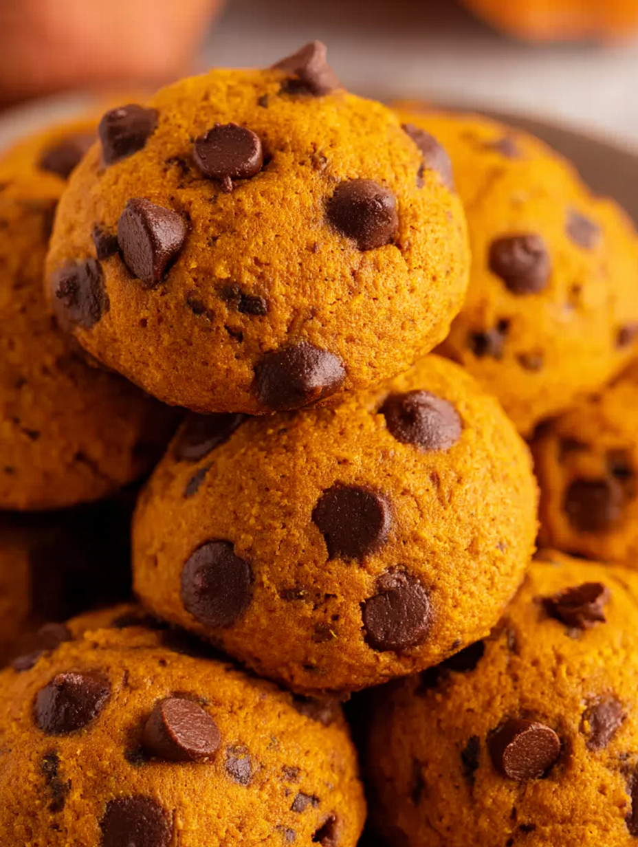 Chocolate chip cookies with orange frosting.