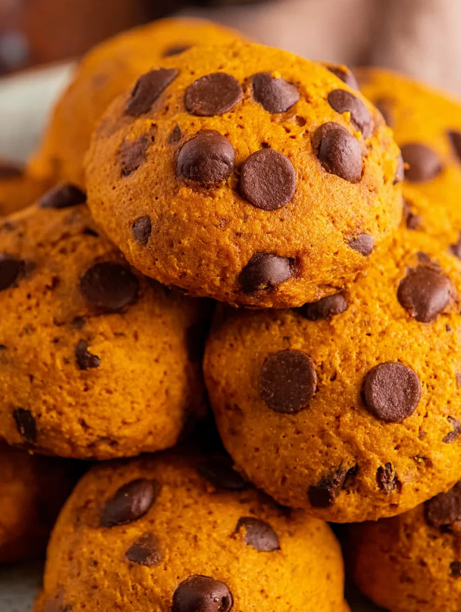 Chocolate chip cookies with orange icing.