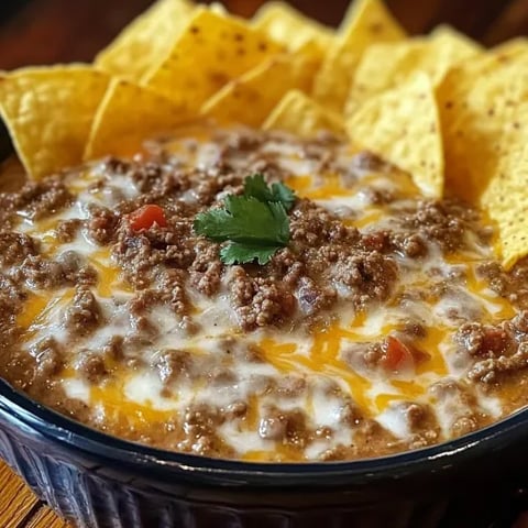 A bowl of meaty texas trash dip.