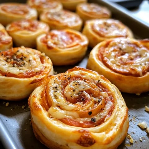 Pepperoni and Asiago Pizza Pinwheels.